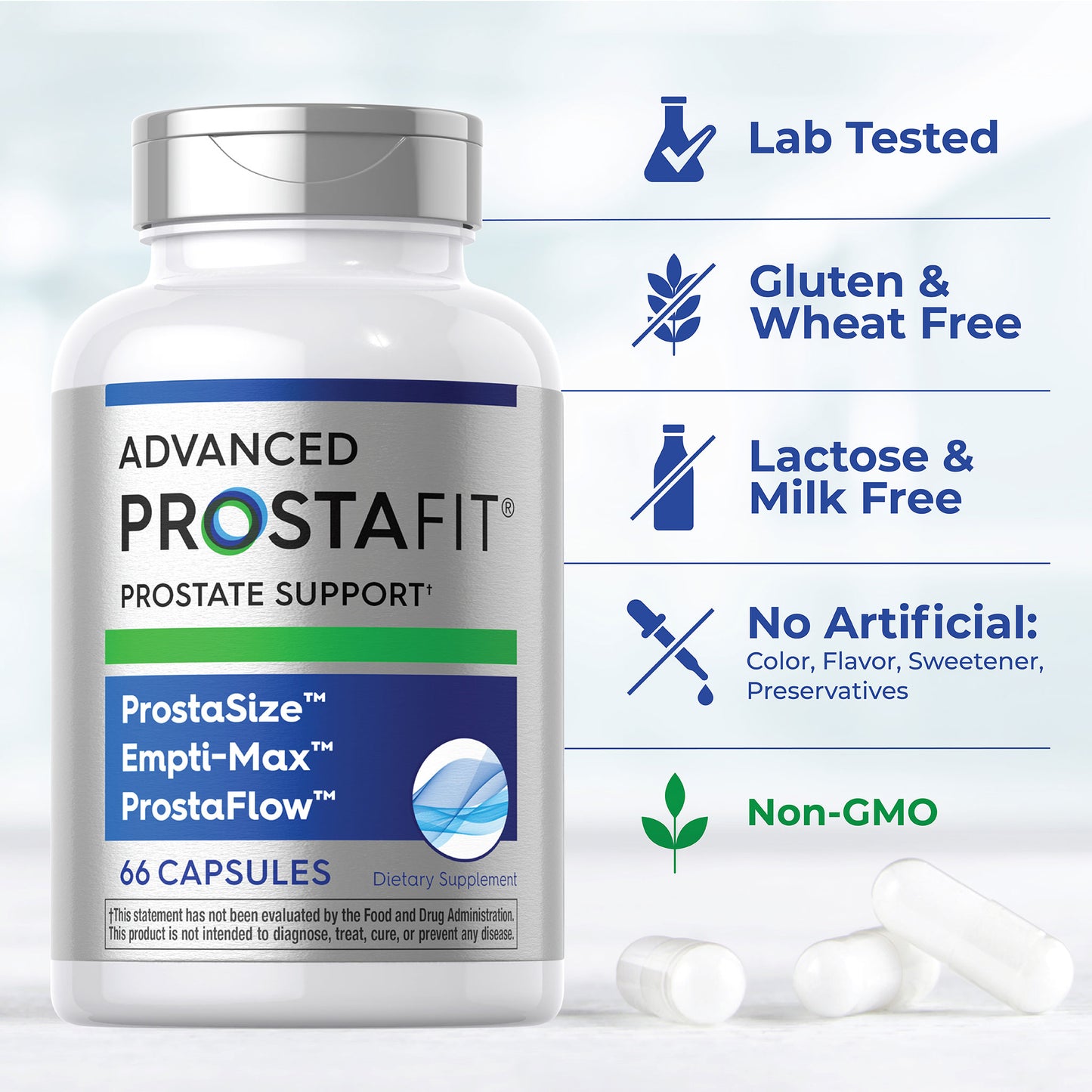Prostate Support Supplement for Men | 66 Capsules | Saw Palmetto Complex | Non-GMO, Gluten Free Vitamin | By ProstaFit